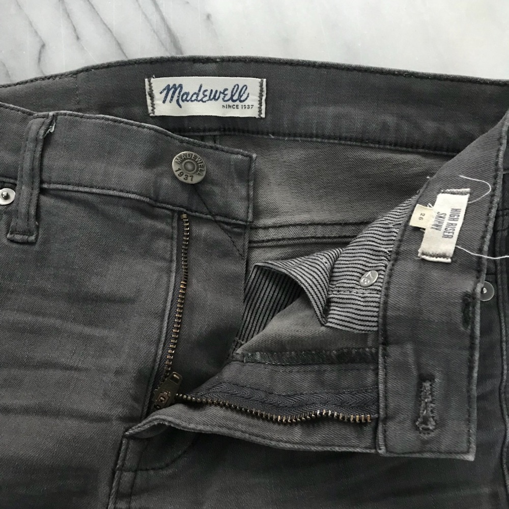 Madewell High Riser Grey Skinny Jeans